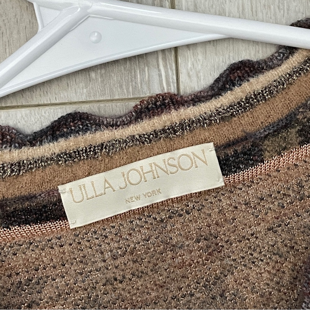 Ulla Johnson Beige and Brown Patterned Cropped Cardigan - Picture 3 of 7